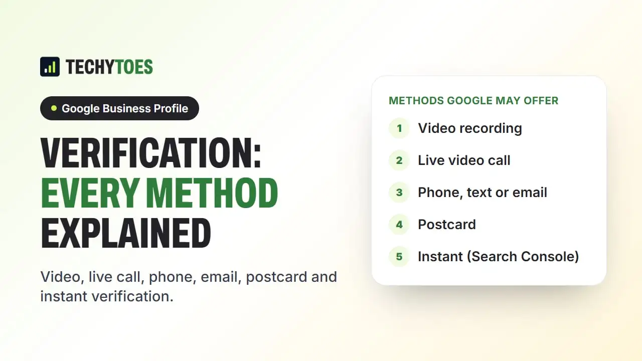 Guide cover: Google Business Profile verification, every method explained, with what to show in a verification video
