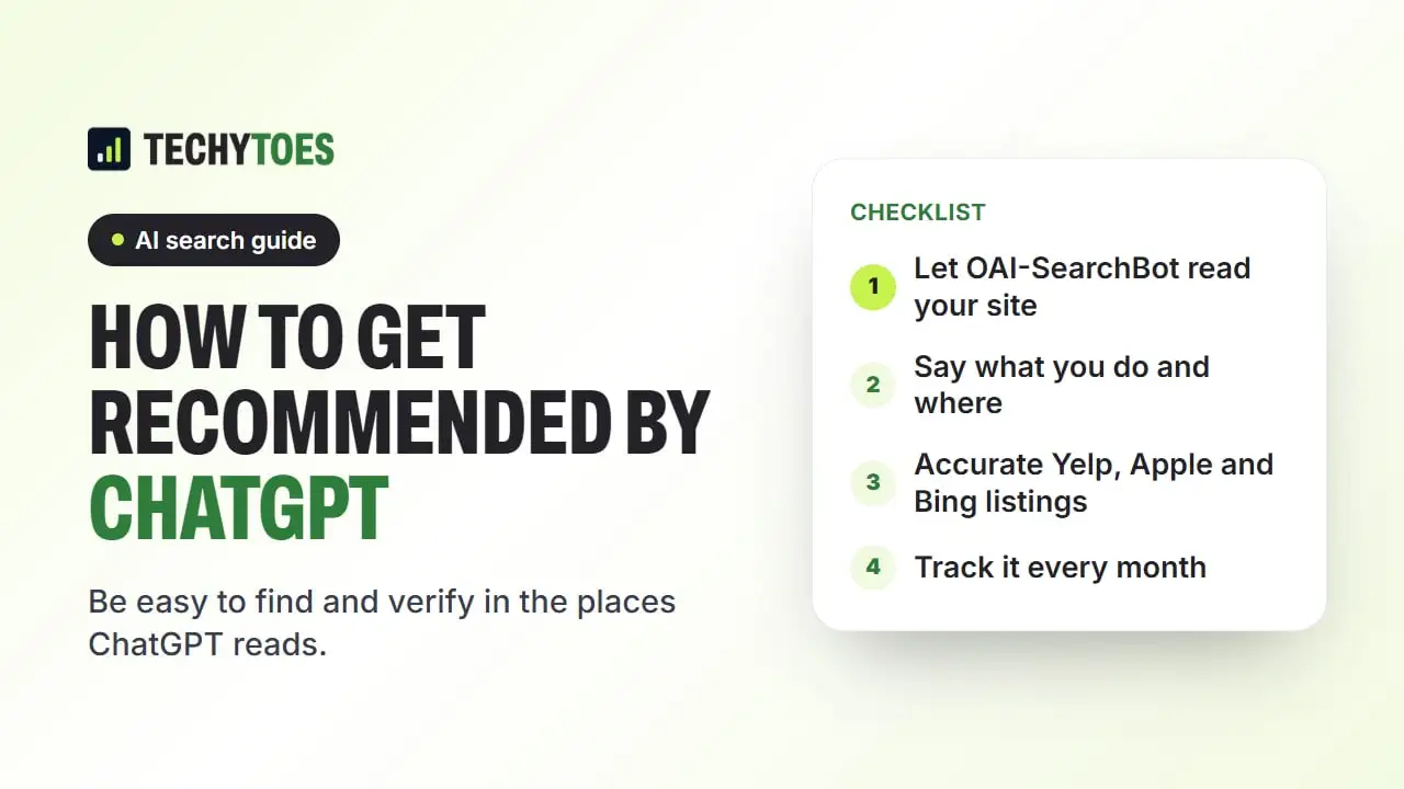 Guide cover: ChatGPT SEO, how to get your business recommended by ChatGPT, with the sources it reads
