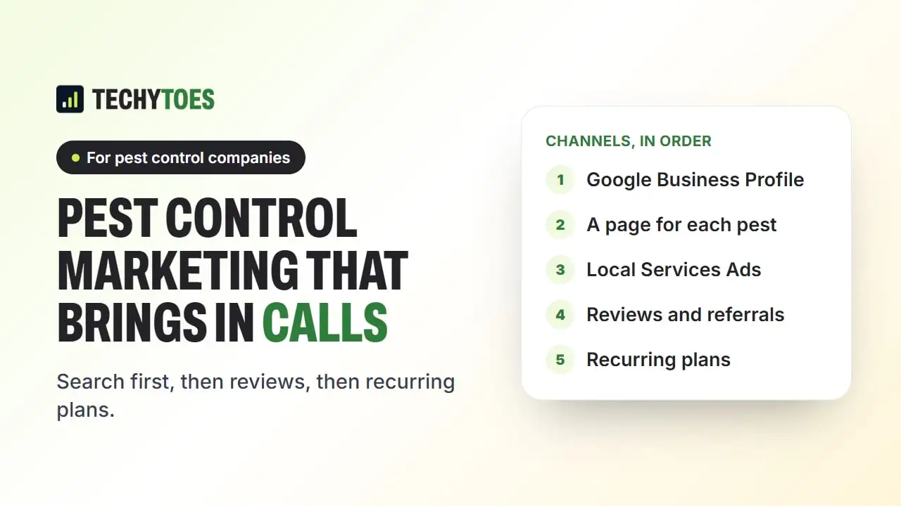 Guide cover: pest control marketing, the channels that bring in calls and how to turn them into recurring plans
